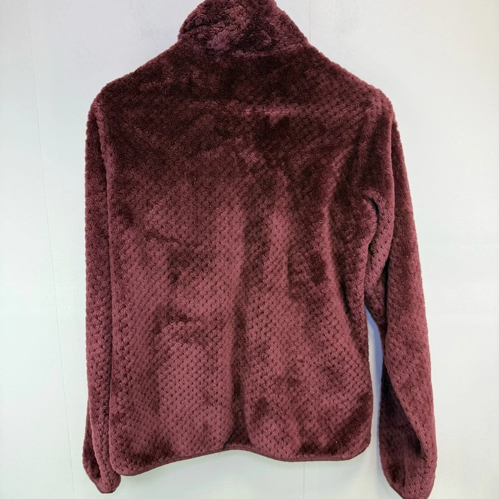 Columbia Women's Small Fireside Sherpa Fleece Full Zip Up Jacket burgundy maroon